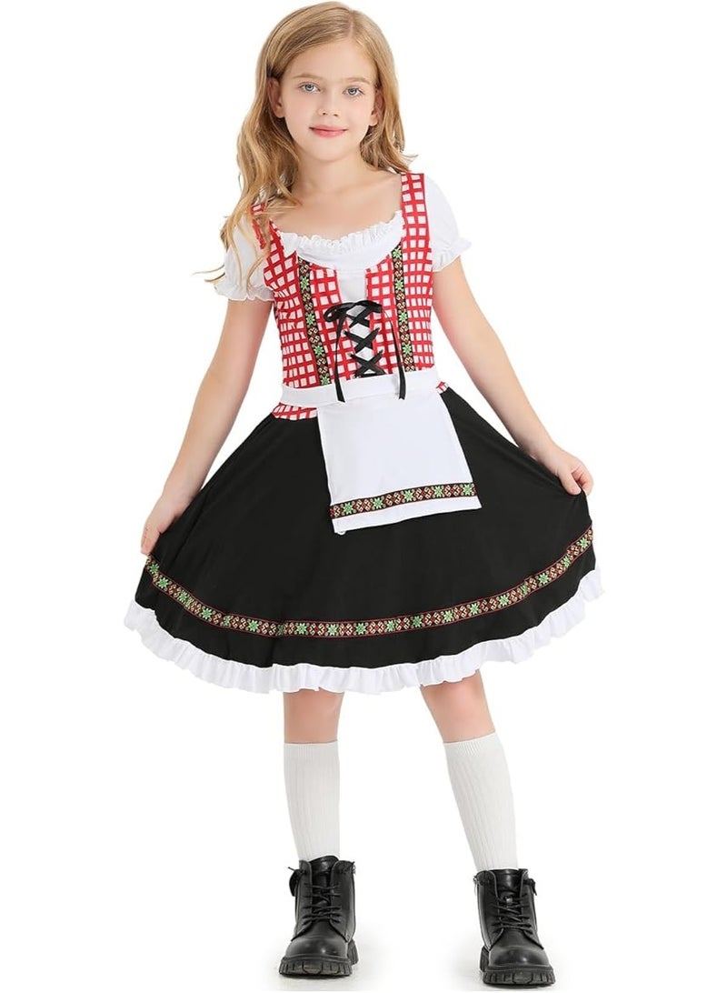 NIBEMINENT Girls Oktoberfest Dirndl Dress for Kids Bavarian Costume German Traditional Beer Girl Outfit Festival Dresses - Image 1