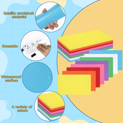 Nitelemn 120 Pcs Dry Erase Index Cards Notecards Blank Reusable Flash Cards Sheets Game Cards Study Business Note Cards for School Office Housework Taking To Do List(Rainbow, 3 x 5 Inch) - Image 3
