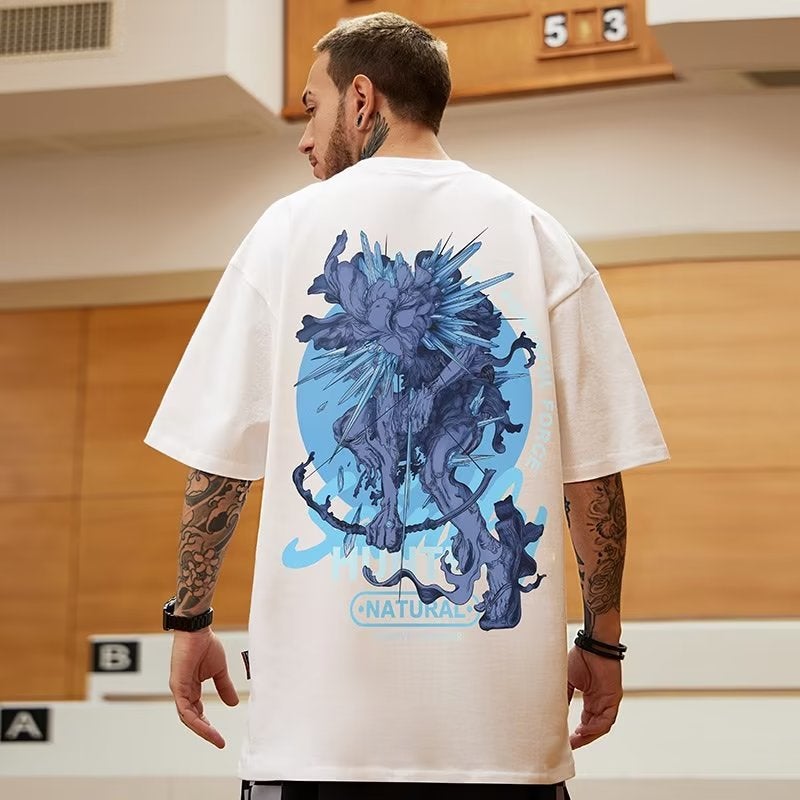 Plus Size 300 Jin Men'S Short Sleeve Summer Fashion Half Sleeve Fashion Brand Super Fire T-Shirt Ins Hong Kong Style Loose T-Shirt - Image 4
