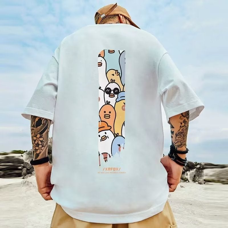 Plus Size 300 Jin Men'S Short Sleeve Summer Fashion Half Sleeve Fashion Brand Super Fire T-Shirt Ins Hong Kong Style Loose T-Shirt - Image 2