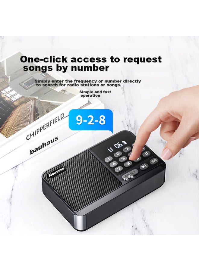 Newmine Newman N120 Radio For Elderly, Semiconductor, Rechargeable, Lightweight, Portable, Card-insertable, Mini Speaker, Broadcast, Music, Opera, Storytelling, Bluetooth Player, Gift - Image 4