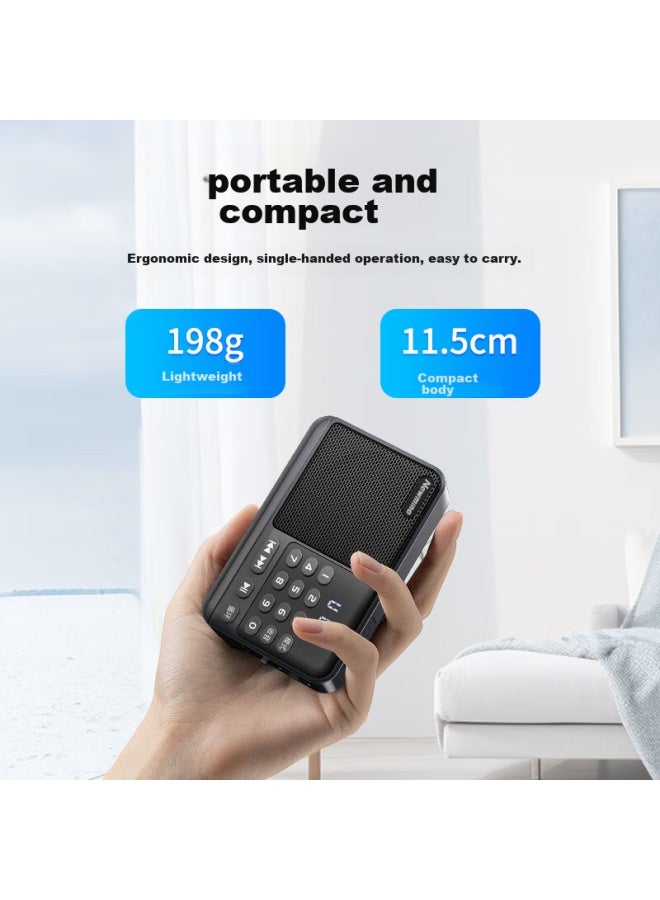 Newmine Newman N120 Radio For Elderly, Semiconductor, Rechargeable, Lightweight, Portable, Card-insertable, Mini Speaker, Broadcast, Music, Opera, Storytelling, Bluetooth Player, Gift - Image 3