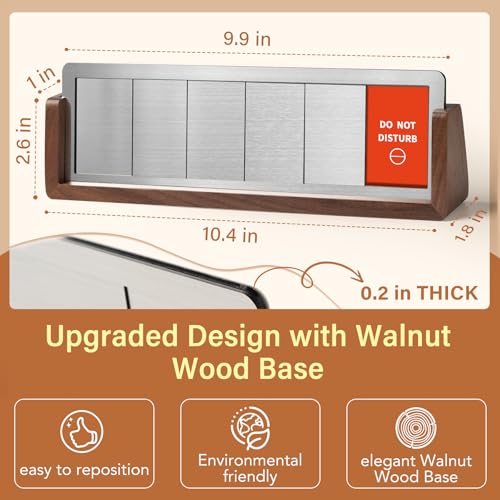 EliteSign Do Not Disturb Office Desk Sign for 6 Options Slider, Available, In A Meeting, Out of Office, Working Remotely, Back Soon, Desk Signs for Conference Rooms with Walnut Wood Base - Image 2