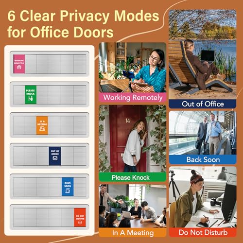 EliteSign Do Not Disturb Office Desk Sign for 6 Options Slider, Available, In A Meeting, Out of Office, Working Remotely, Back Soon, Desk Signs for Conference Rooms with Walnut Wood Base - Image 3