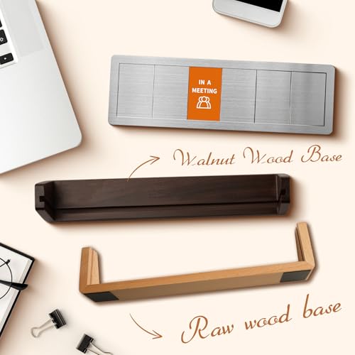 EliteSign Do Not Disturb Office Desk Sign for 6 Options Slider, Available, In A Meeting, Out of Office, Working Remotely, Back Soon, Desk Signs for Conference Rooms with Walnut Wood Base - Image 5