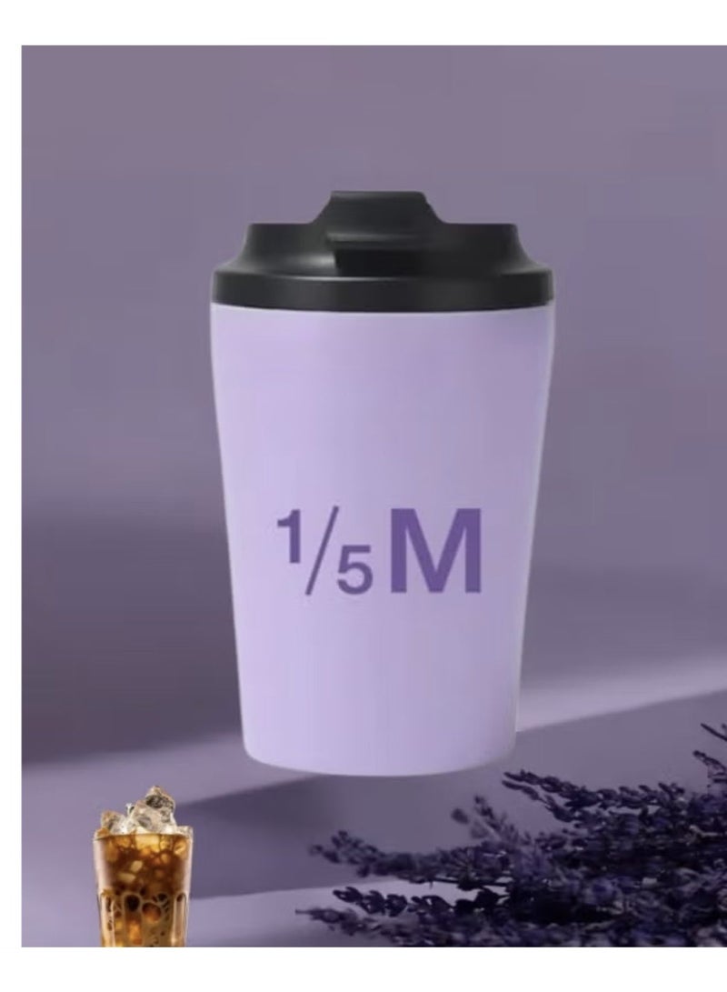 مليون كوب قهوة للسفر مصنوع من الفولاذ المقاوم للصدأ معزول بالتفريغ لحفظ المشروبات الساخنة والثلجية للاستخدام في المنزل والمكتب والأنشطة الخارجية، سعة 360 مل، لون بنفسجي - Image 2