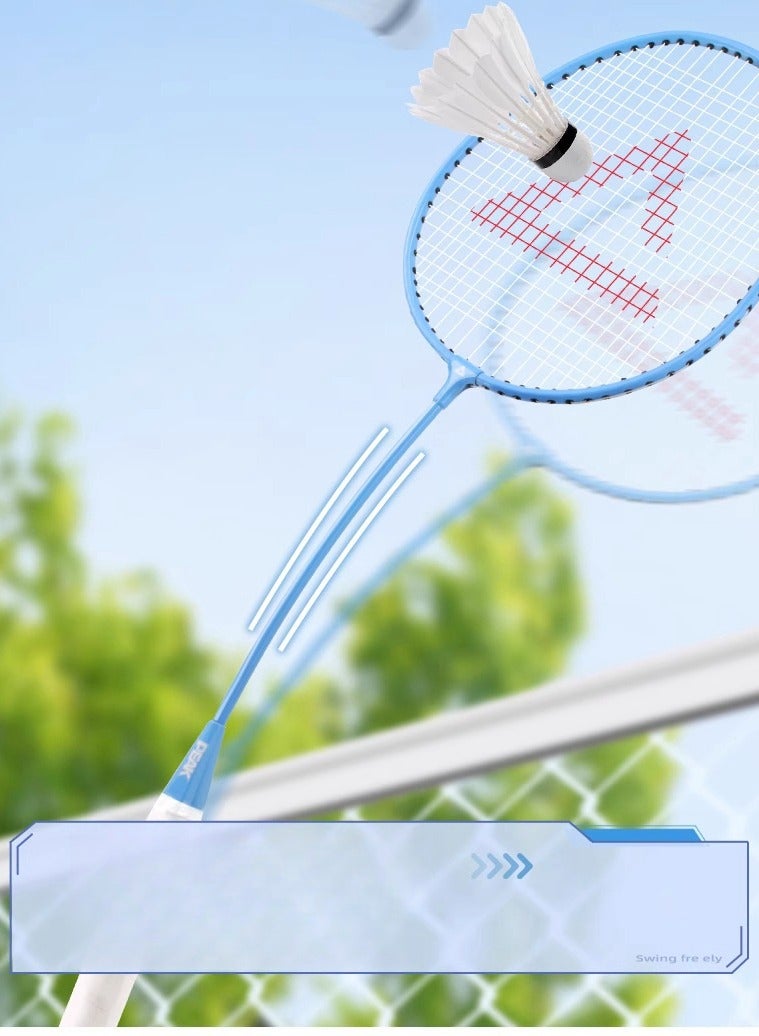 PEAK Badminton Racket Single Racket Double Racket Iron Alloy Ultra Light Professional Set - Image 3