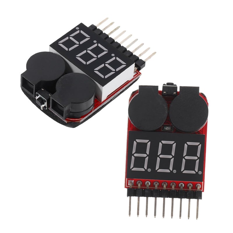 2Pcs LCD Battery Tester with Low Voltage Alarm for Car Lipo Battery Monitoring - Image 2
