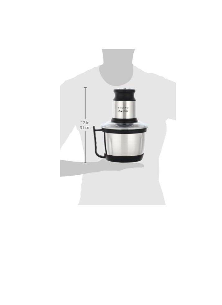 sokany Sokany Chopper, 800 Watts, 3 Liters Capacity, SK-7027- Silver  - Image 5