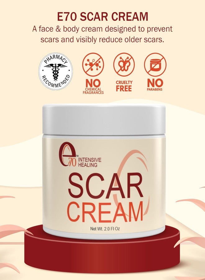 e70 Scar Cream Gel for Surgical Scars Fast Repair C-Section -2.0 Fl Oz , Stretch Marks, Keloids, Burns, Scar Away Cream for Old Scars. Vitamins Full - All Skin Types - Reduce Acne Spots and scar treatment - Image 2