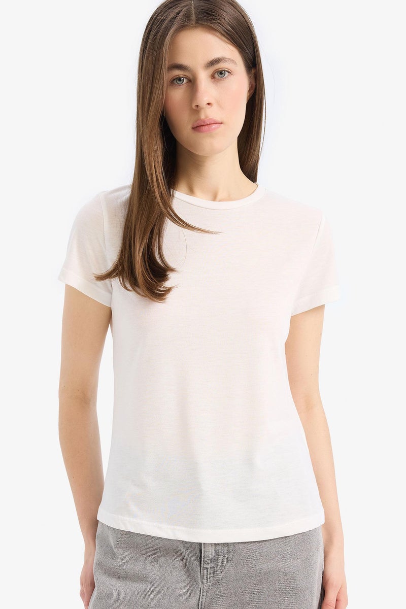 DeFacto Woman Regular Fit Basic 2 Piece Short Sleeve T-Shirt - Image 2