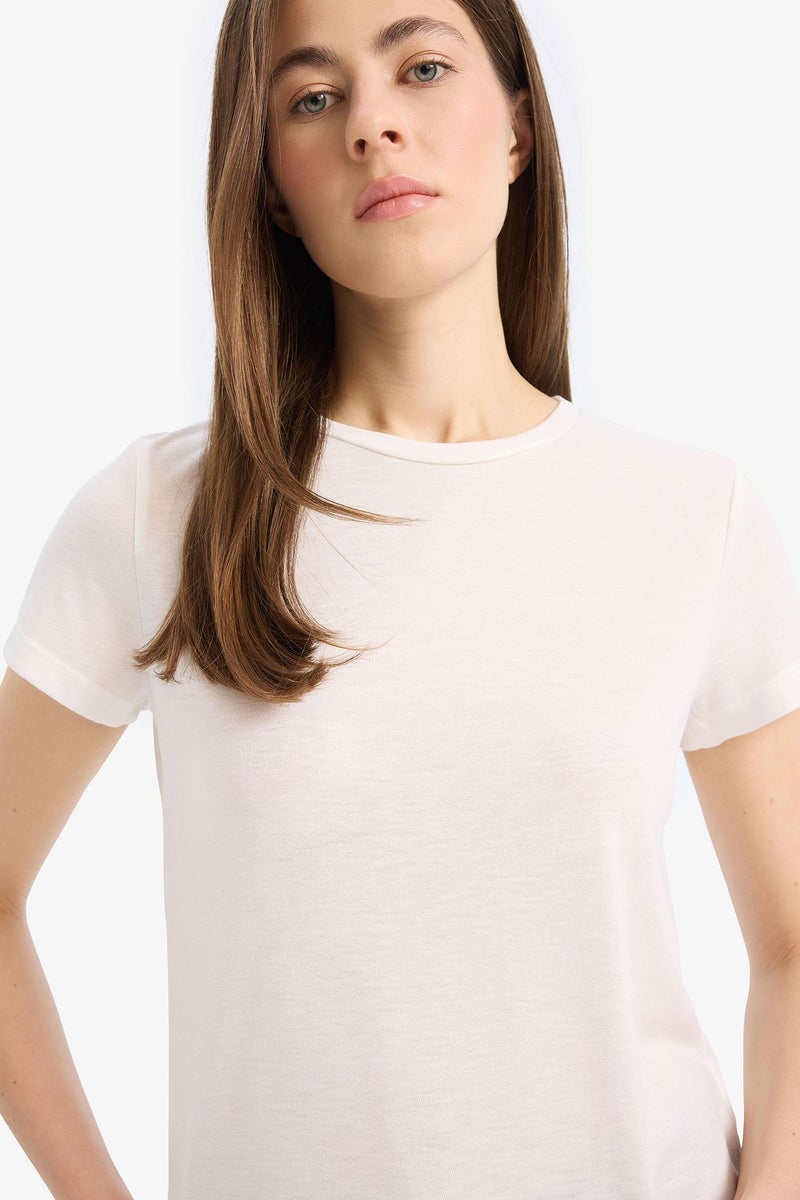 DeFacto Woman Regular Fit Basic 2 Piece Short Sleeve T-Shirt - Image 5