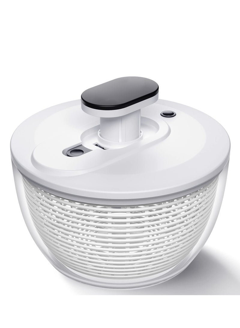 Salad Spinner Large 6L, Manual Lettuce Spinner for Vegetable Prepping, One-Handed Pump Fruit Spinner, Quick Drying Salad Leaves with Bowl and Colander  - Image 1