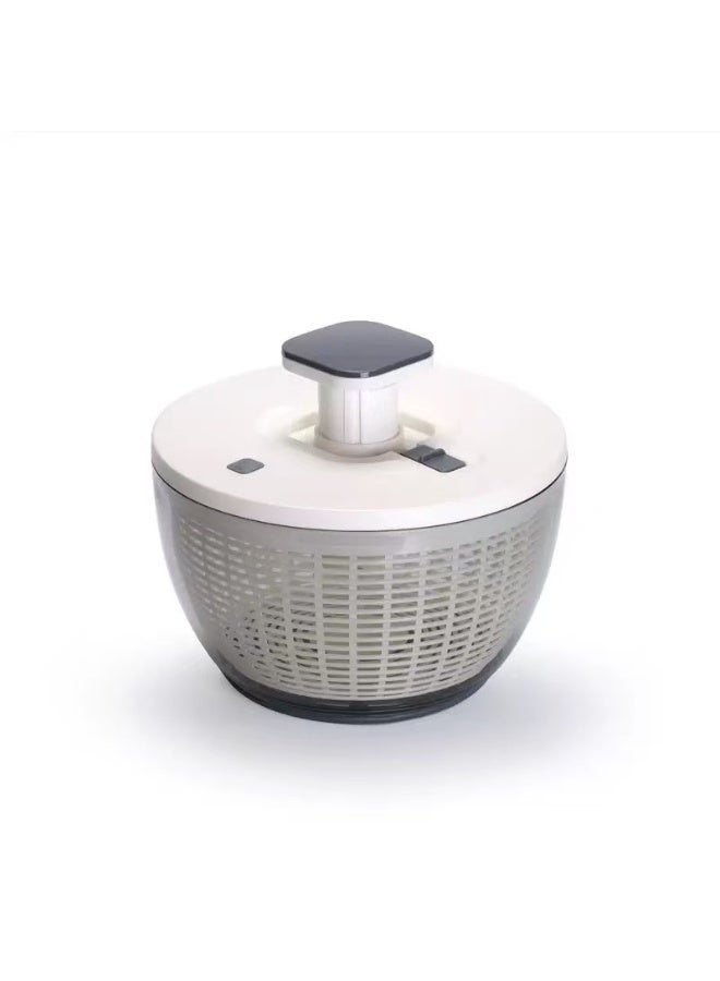 Salad Spinner Large 6L, Manual Lettuce Spinner for Vegetable Prepping, One-Handed Pump Fruit Spinner, Quick Drying Salad Leaves with Bowl and Colander - Image 1