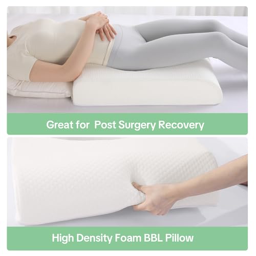 HOMBYS BBL Pillow After Surgery for SleepingHigh Density Foam Butt PillowBrazilian Butt Lift Pillow Post Surgery Recovery for SleepingBBL Chair with Hole White - Image 3