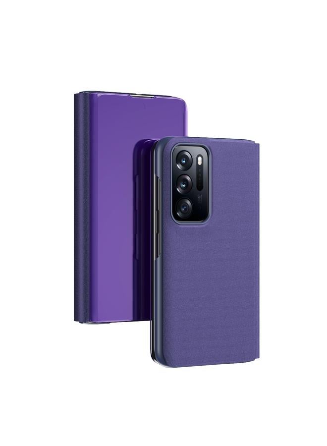 اس-توب جراب هاتف OPPO Find N من الجلد المطلي بالمرآة القابل للطي مع حامل - Image 1