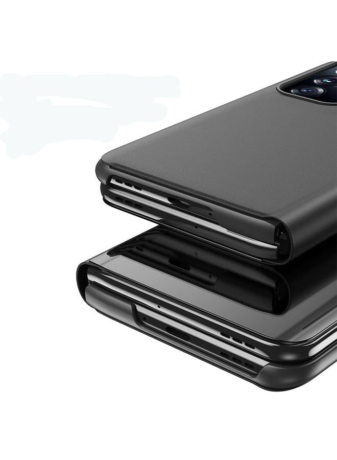 اس-توب جراب هاتف OPPO Find N من الجلد المطلي بالمرآة القابل للطي مع حامل - Image 5