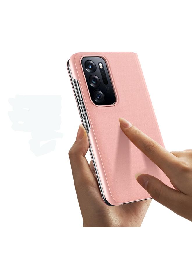 اس-توب جراب هاتف OPPO Find N من الجلد المطلي بالمرآة القابل للطي مع حامل - Image 4