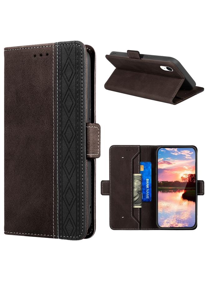 اس-توب جراب جلدي لهاتف iPhone XR مزود بخياطة مغناطيسية بتقنية RFID - Image 1