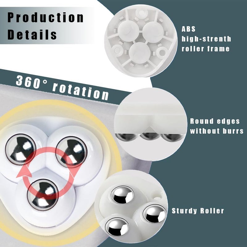 Lariox Self Adhesive Mini Caster Wheels Appliance Wheels Swivel Stainless Paste Universal Wheel 360 Degree Rotation Sticky Pulley for Kitchen Appliances Cricut Bins and Box 16 Pcs - Image 5