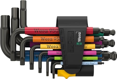 Wera 050226410019509 HexPlus Multicolour Imperial 3 Lkey set imperial BlackLaser 9 pieces - Image 1