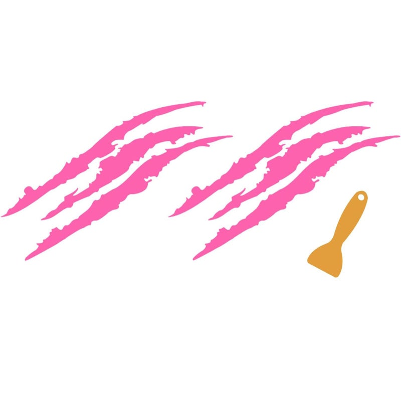 Ferianl 2PCS Claw Mark Decals for Cars Car Headlight Stickers Personalized Striped Stickers Monster Claw Scratch Printed Reflective Decal for Cars Sedans SUVs Trucks Motorcycles Pink - Image 3