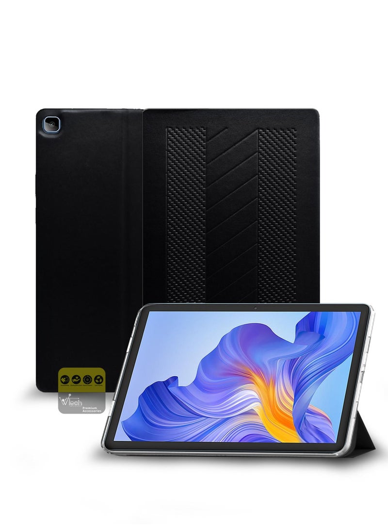 دبليو تيك - جراب من جلد البولي يوريثان بحامل ثلاثي الطي لهاتف Honor Pad X8 / Honor Pad X8 Lite 2022 أسود - Image 1