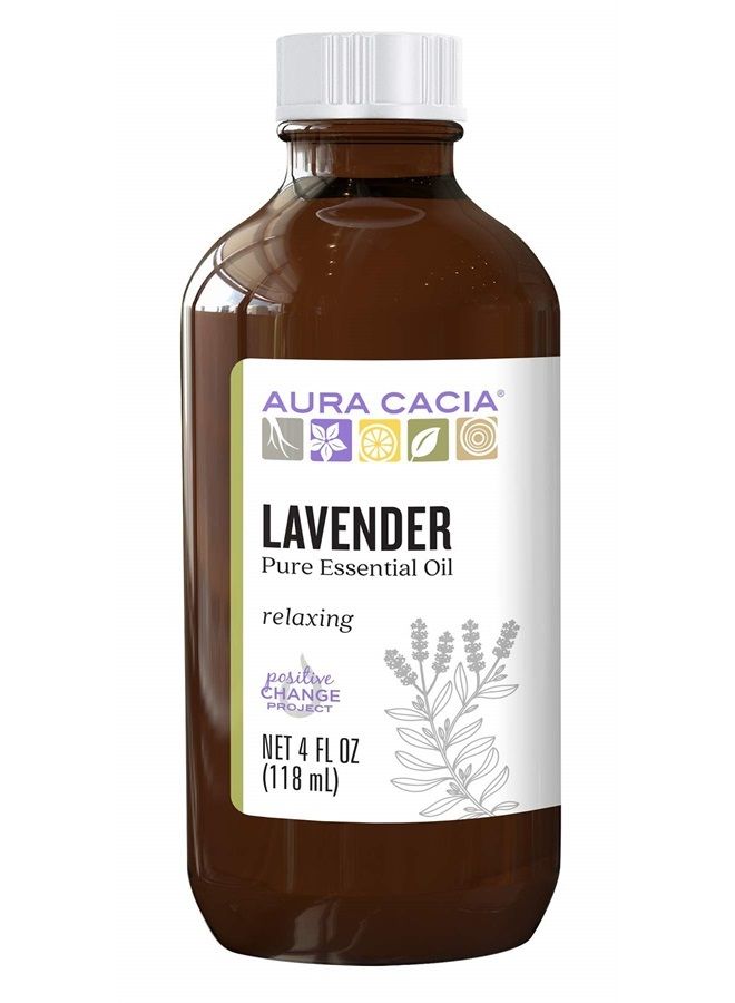 Aura Cacia 100% Pure Lavender Essential Oil | GC/MS Tested for Purity | 120 ml (4 fl. oz.) | Lavandula angustifolia - Image 1