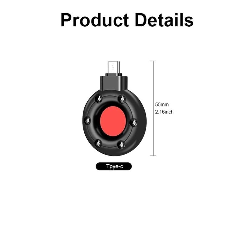 Kimee Mini Hidden Camera Detector Device, Bug Finder Anti Spy Detector, Secret Mini Camera, Spy Finder Hidden Camera Detector, Portable Wireless Bug Detector (for C-Type) - Image 2