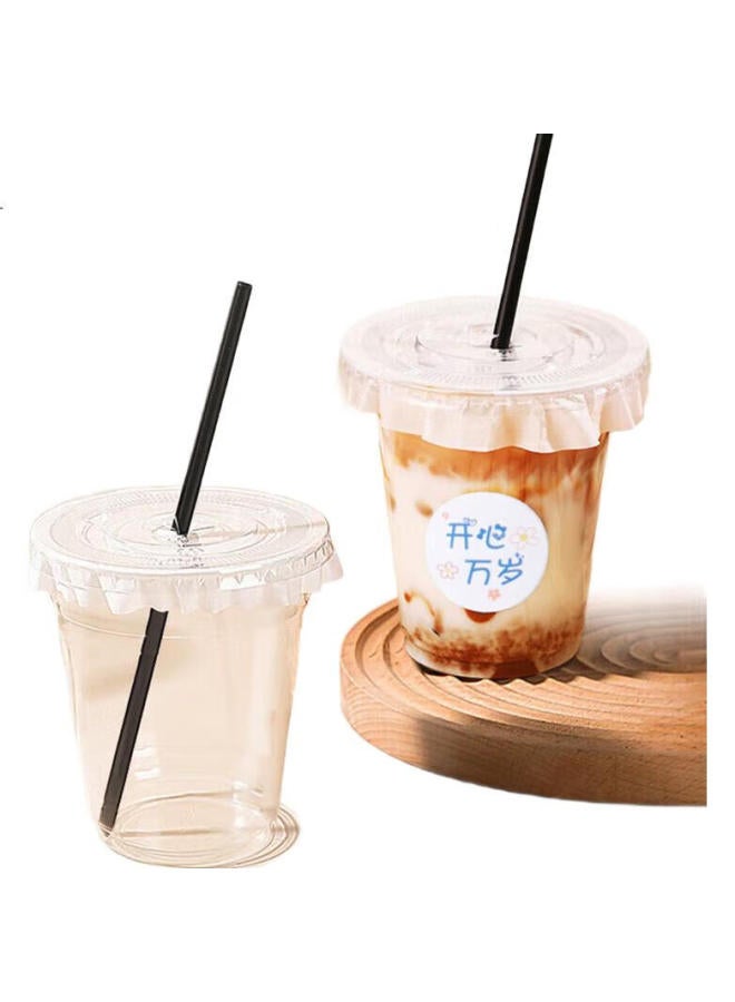 MAX COOK Maxcook Disposable Milk Tea Cup Drink Cup Coffee Cup 500Ml 10 Sets With Lid, Straw, And Sticker Mcb8204 - Image 2