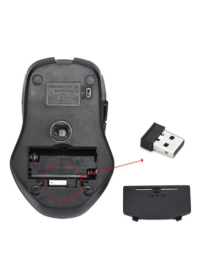 NIBEMINENT 2.4Ghz Multimedia Wireless Optical Mouse Black - Image 3