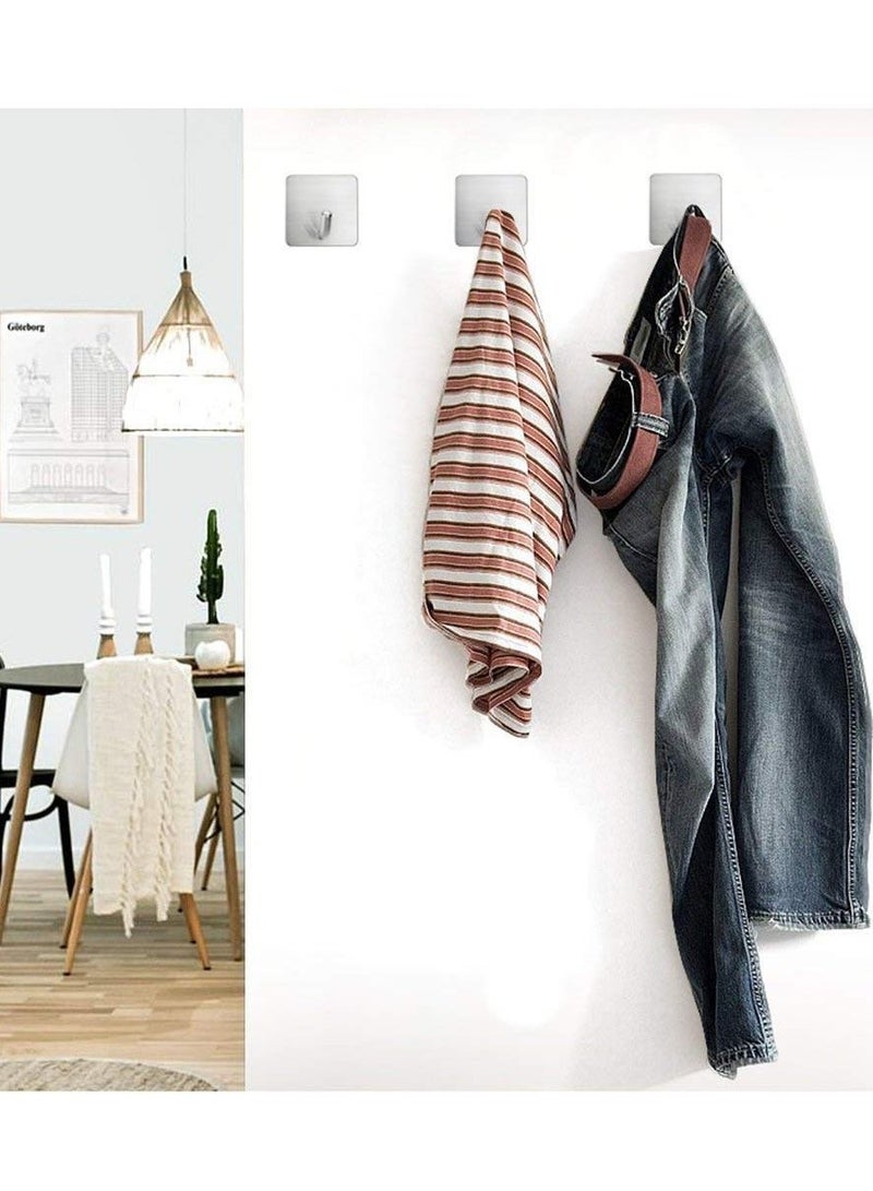 Heavy Duty Adhesive Hooks Towel Hook Stick on Hooks Wall Hangers Waterproof Stainless Steel Sticky Hooks for Hanging Bathroom Kitchen Home 4 Packs - Image 4