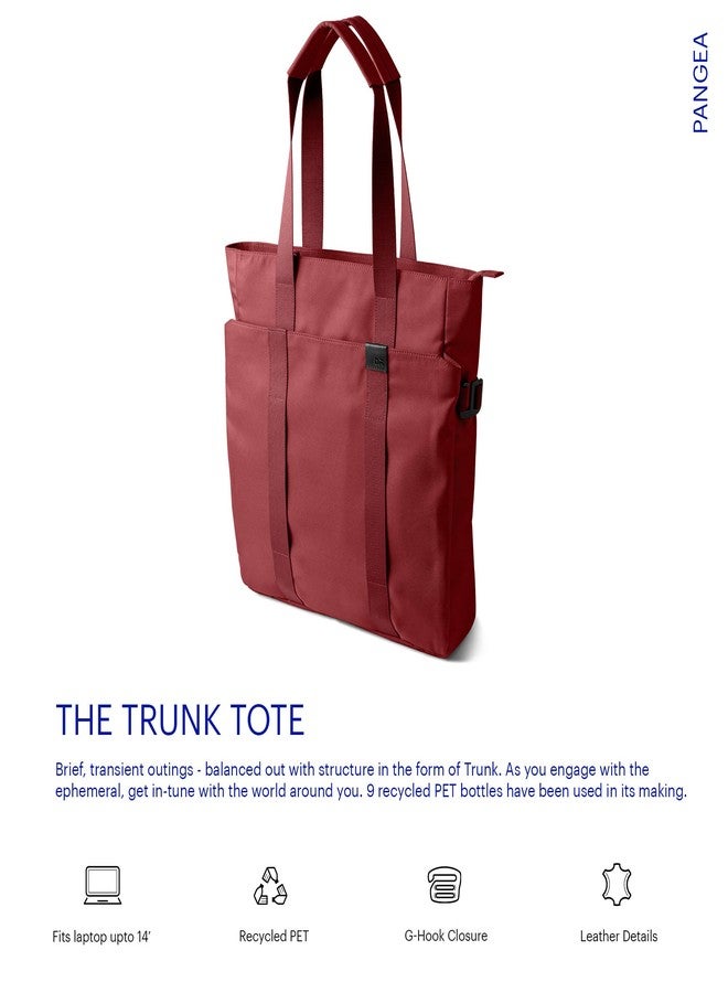 DailyObjects PET Red Clay Trunk Tote Bag For Women and Men | 100% Recycled | Multi Utility Travel Tote Bag | Fits any Laptop Upto 14 Inches | Lightweight Shoulder Handbag With Laptop Compartment - Image 2