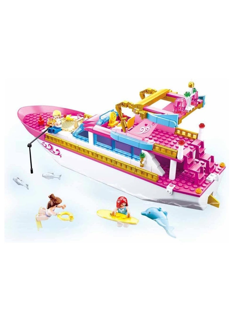 Sluban - Girl's Dream Series - Luxury Yacht Building Blocks 212 Piece With 3 Mini Figures - For Age 6+ Years Old - Image 1