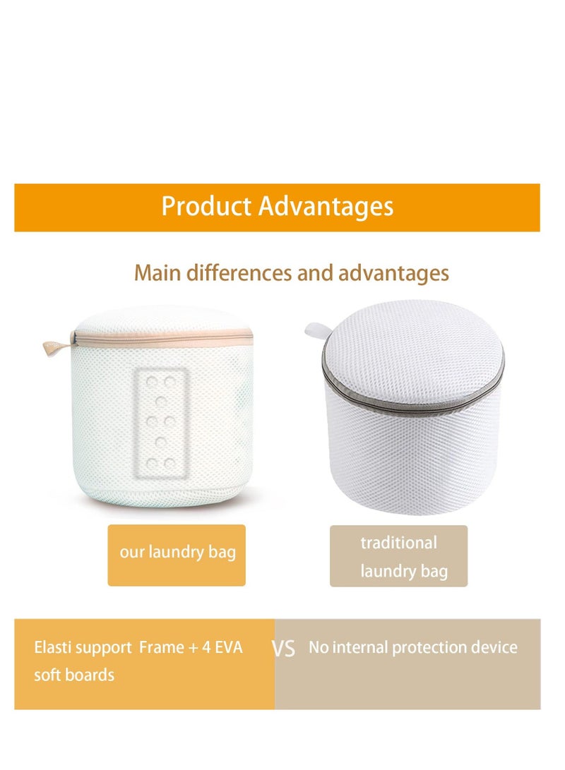 Y&D Mesh Bra Laundry Bags for Delicates with Premium Zipper and Internal Protection Device,2PCS Large Durable Washing Machine Wash Underwear,Bra,Baby Clothes,Lingerie Net (White)  - Image 5