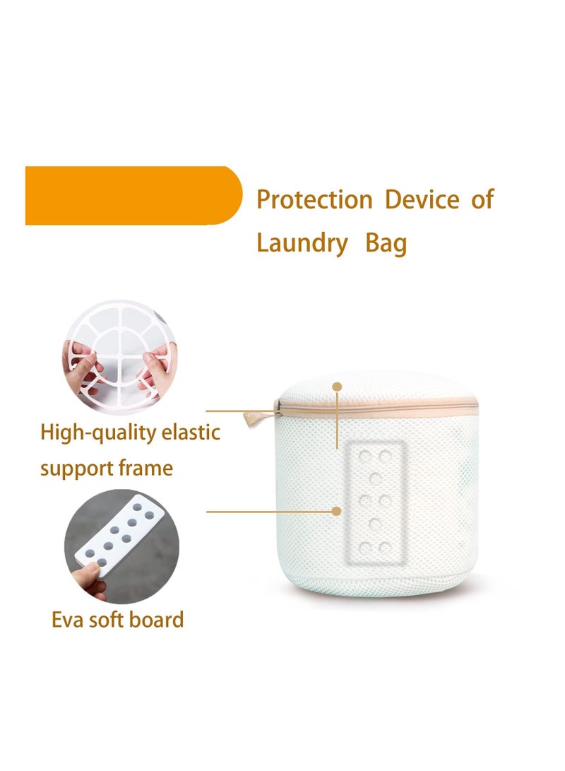 Y&D Mesh Bra Laundry Bags for Delicates with Premium Zipper and Internal Protection Device,2PCS Large Durable Washing Machine Wash Underwear,Bra,Baby Clothes,Lingerie Net (White)  - Image 3