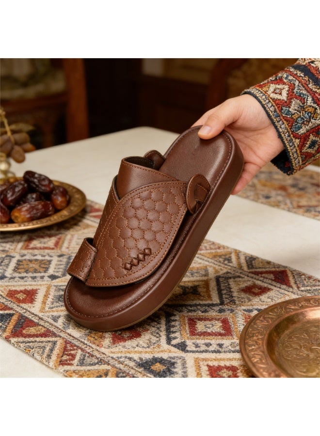 Men's Casual Slippers,Brown - Image 3
