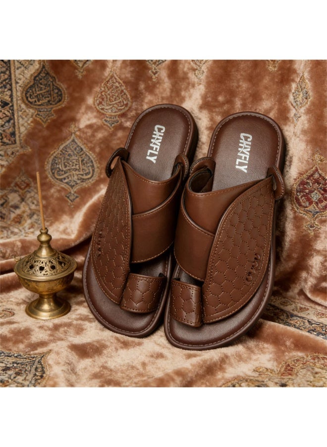 Men's Casual Slippers,Brown - Image 4