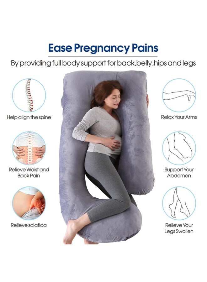 Toriseek Pregnancy Pillows for Sleeping U-Shape Full Body Pillow and Maternity Support - for Back, HIPS, Legs, Belly for Pregnant Women with Removable Jersey Cotton Cover - Image 2