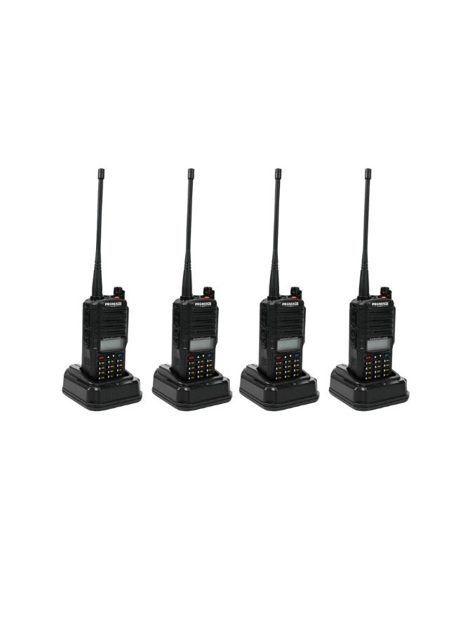PROMAGE Promage Connect PC-WT900 PLUS Two Way Radio Four Pack With Earpiece, Dual Band, Auto-Back Light, Time-out Timer, Voice Prompt, AUTO Keypad Lock, Emergency Alarm, Built in Flashlight, Low Battery Warning, 4- Pack  - Image 1