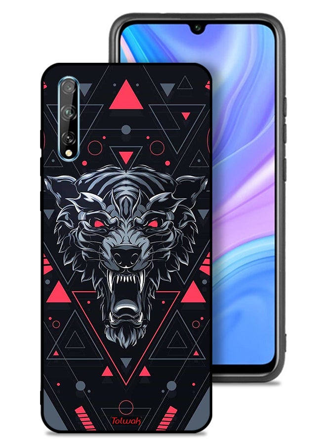 Tolwak Huawei Y8p Protective Case Cover Scrolling Wolf - Image 1