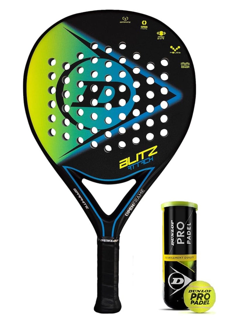 DUNLOP Dunlop Unisex Blitz Attack Padel Racket – Balanced Power & Control (Multicolor)  - Image 3