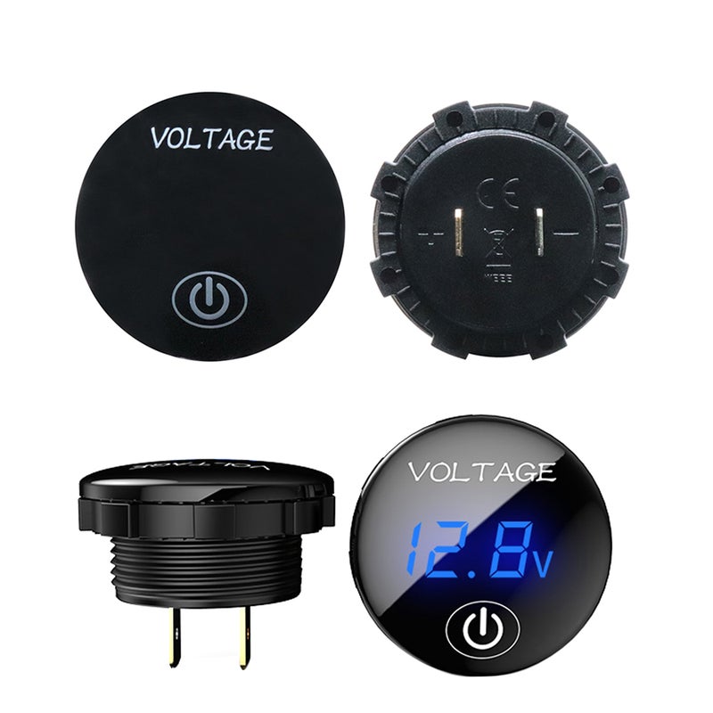 Universal Car Motorcycle DC 12V-24V LED Panel Digital Voltage Meter with Touch ON OFF Switch Battery Capacity Display Voltmeter for SUV Truck Motorcycle Boat Riding mower Tractor - Image 3
