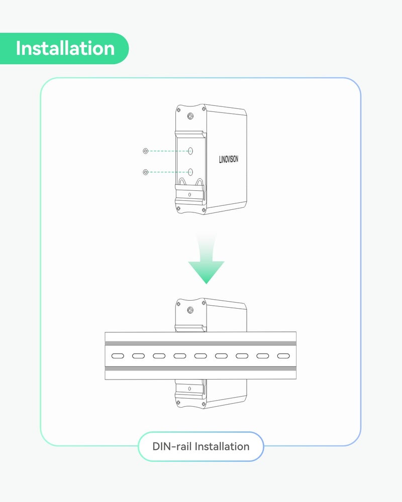 LINOVISION Industrial Gigabit 30W PoE Splitter with Switchable DC12V/24V Output and Passive PoE Output for Bridges Like UB Loco5AC, Designed for Cameras and IoT Systems - Image 5