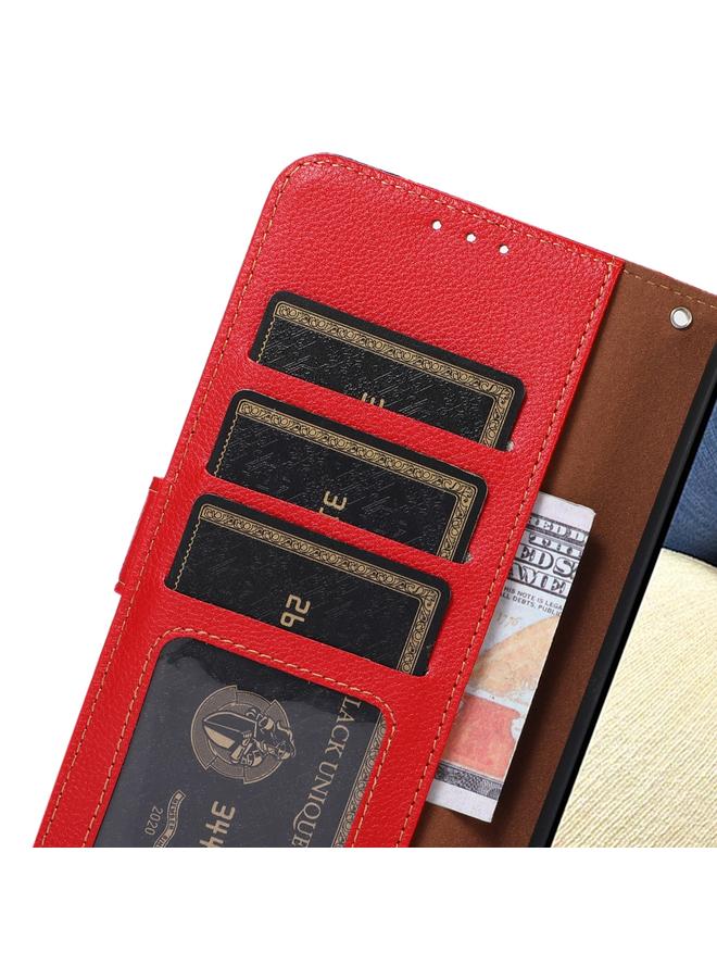 اس-توب جراب هاتف Honor Magic5 من KHAZNEH مصنوع من الجلد بنسيج الليتشي بتقنية RFID - Image 5