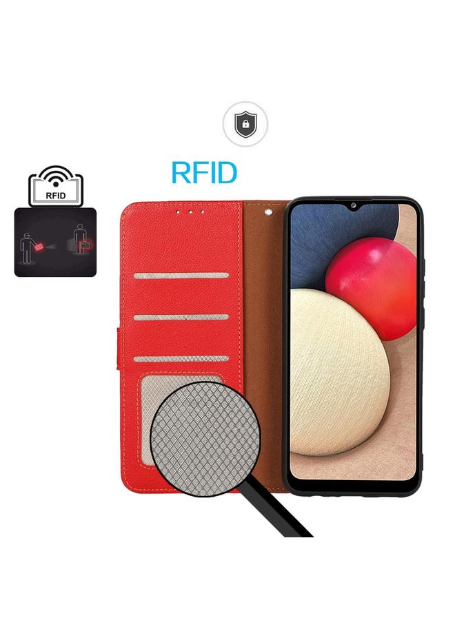 اس-توب جراب هاتف Honor Magic5 من KHAZNEH مصنوع من الجلد بنسيج الليتشي بتقنية RFID - Image 4