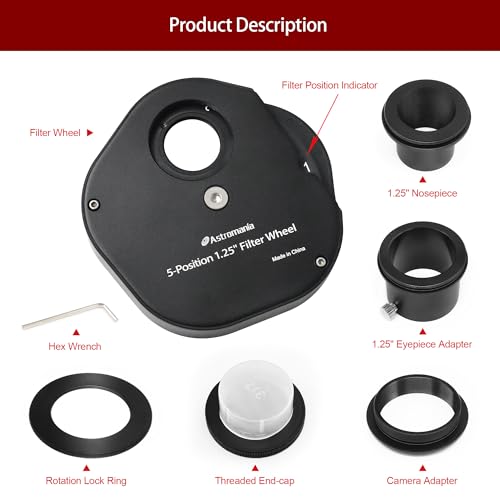 Astromania 1.25" Multiple 5-Position Filter Wheel for Telescope - Image 2