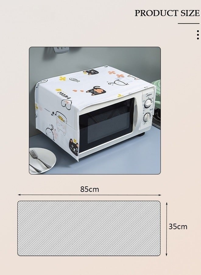 Microwave Oven Dust Cover 85 × 35 cm – Waterproof & Oil-Proof PEVA Microwave Protector with 4 Side Storage Pockets, Multi-Purpose Kitchen Appliance Cover, Foldable Dust Cover Organizer for Microwave, Toaster Oven & Coffee Machine - Image 4