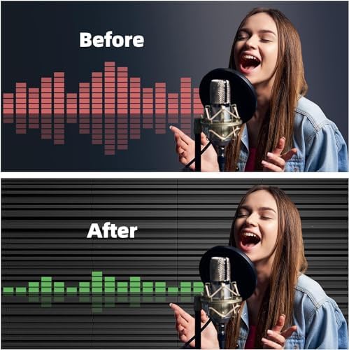 MOCKING BIRD 72 Pcs Diffuser Acoustic Foam Sheet |Sound Proof Acoustic foam panels With High density Echo Reduction & Absorption for Studio Recording Gaming Room (12X12X2)" (BLACK, PACK OF 72) - Image 4