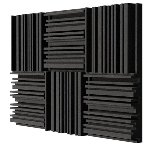 MOCKING BIRD 72 Pcs Diffuser Acoustic Foam Sheet |Sound Proof Acoustic foam panels With High density Echo Reduction & Absorption for Studio Recording Gaming Room (12X12X2)" (BLACK, PACK OF 72) - Image 1